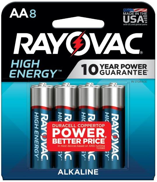 Rayovac 8158T03 AA Batteries 1.5 Volts Alkaline 2,700 mAh Pkg of 8 - View 2