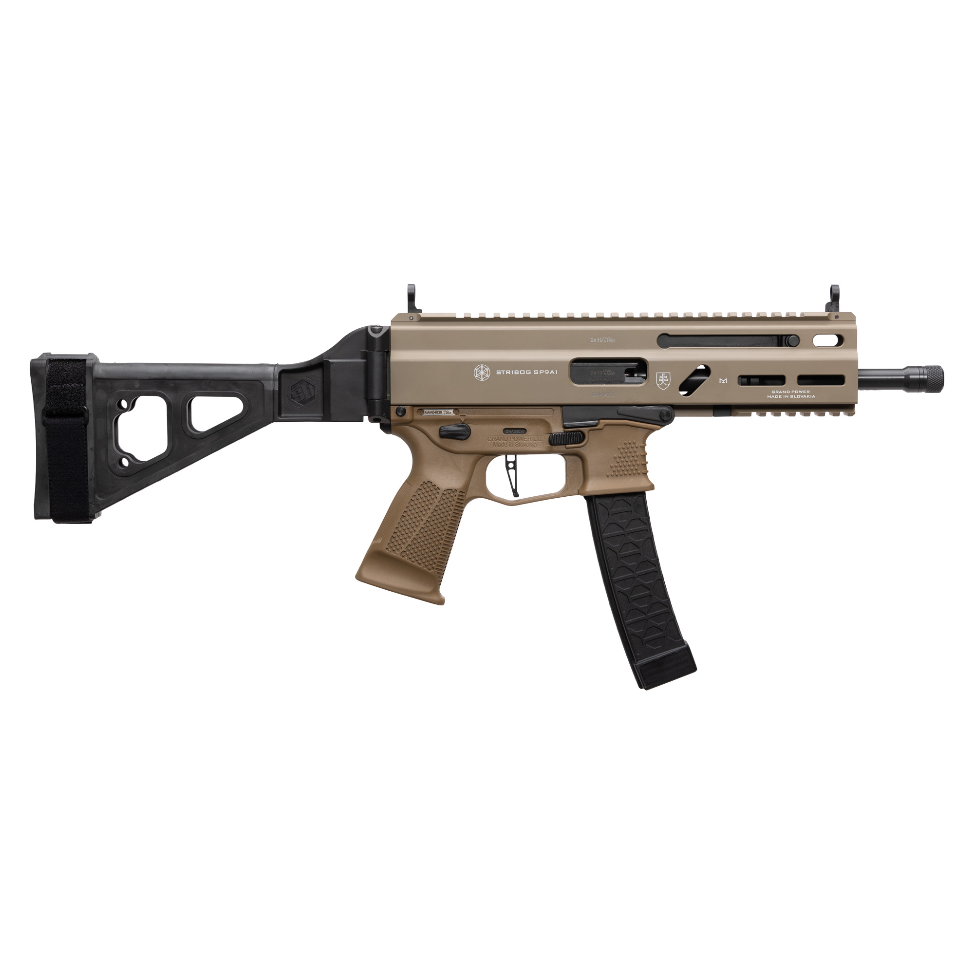 Grand Power Stribog SP9A1 9mm FDE Tactical Pistol - View 2