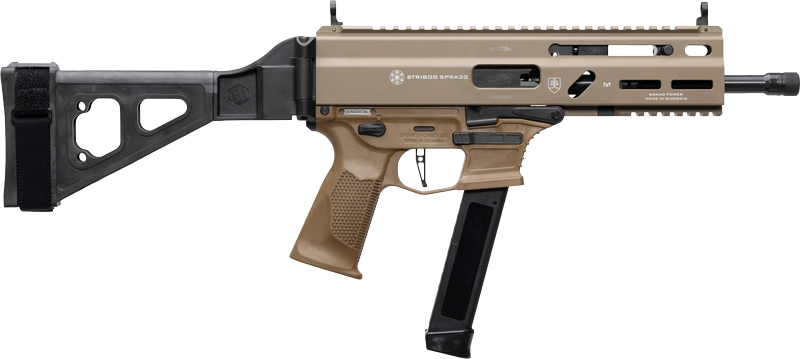 Grand Power Stribog SP9A3G 9mm 30Rd 8in FDE Brace - View 2