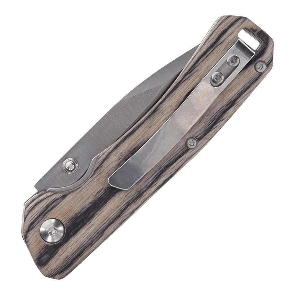 Uncle Henry Folding Knife 3 Drop Point Blade Brown Pakka Wood - View 2