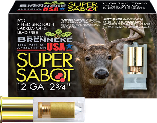 Brenneke SL122SUS SuperSabot 12Ga 2.75" 1 1/8oz Slug 1407fps 5/Box - View 2