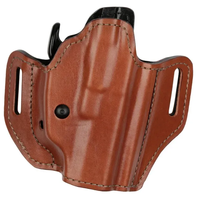 Bianchi 31831 Allusion Assent Pro-Fit OWB Size 11 Tan Leather Belt Slide for S&W M&P Shield/FN FNS Compact/Glock 26/27 Gen1-5 Up to 1.50" Wide Right Hand - View 2