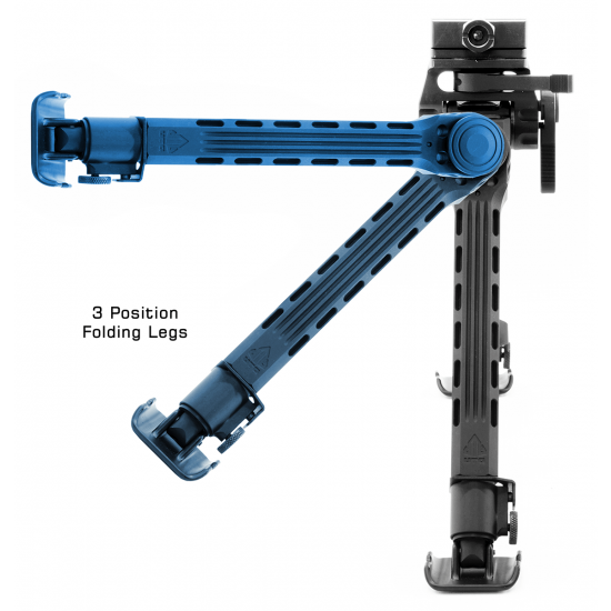Leapers TLBPFS01A Big Bore Bipod 9-14" Black Anodized Aluminum/Steel - View 2