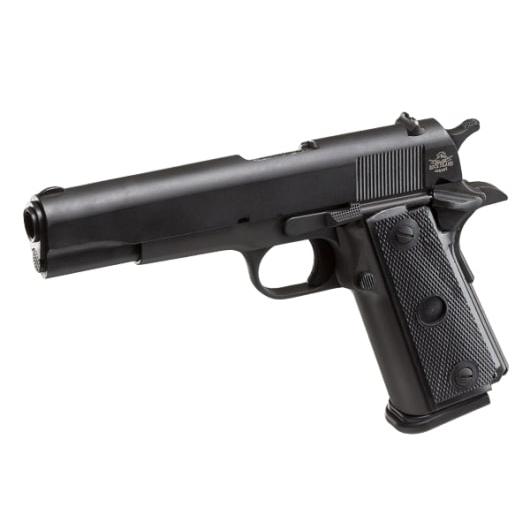 Rock Island 51453MA GI Standard FSHC, 45 ACP Caliber, 5" Barrel, 10+1 Capacity, Black Parkerized Steel, Beavertail Frame, Serrated Slide, Black Rubber Grip - View 2
