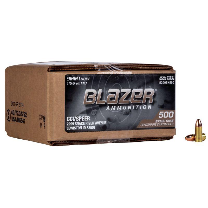 CCI 5200Bk500 Blazer Brass Handgun 9Mmluger 115Gr Full Metal Jacket 500 PER - View 2