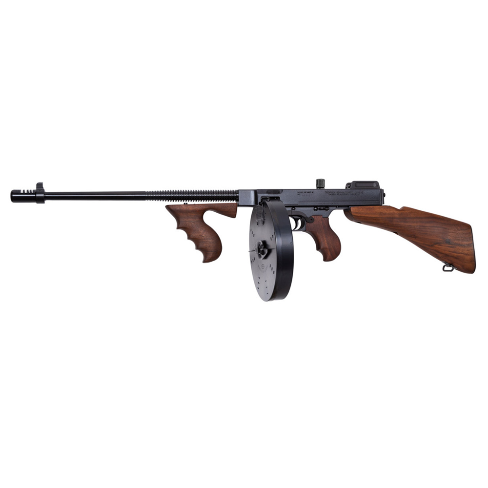 Thompson T1B100D 1927A-1 Deluxe Carbine, Semi-Auto, .45 ACP, 18-Inch Barrel, 20/100 Capacity, Black Finish, Detachable Walnut Stock, 41-Inch Length, 13 lbs - View 2