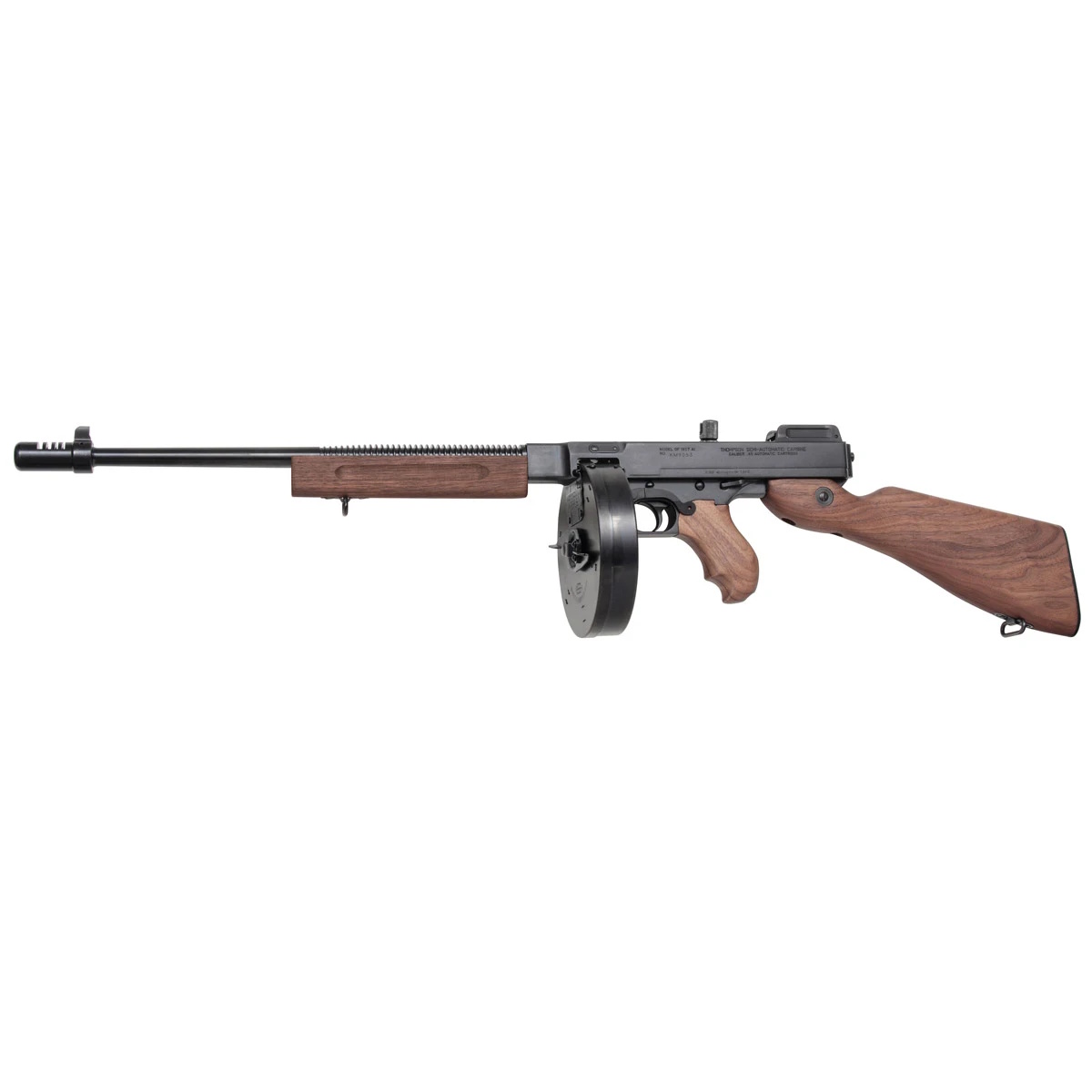 Thompson T1DH 1927A-1 Deluxe Semi-Automatic Rifle, .45 ACP, 18-Inch Barrel, 10+1 Drum, Case Hardened Metal, American Walnut Stock - View 2