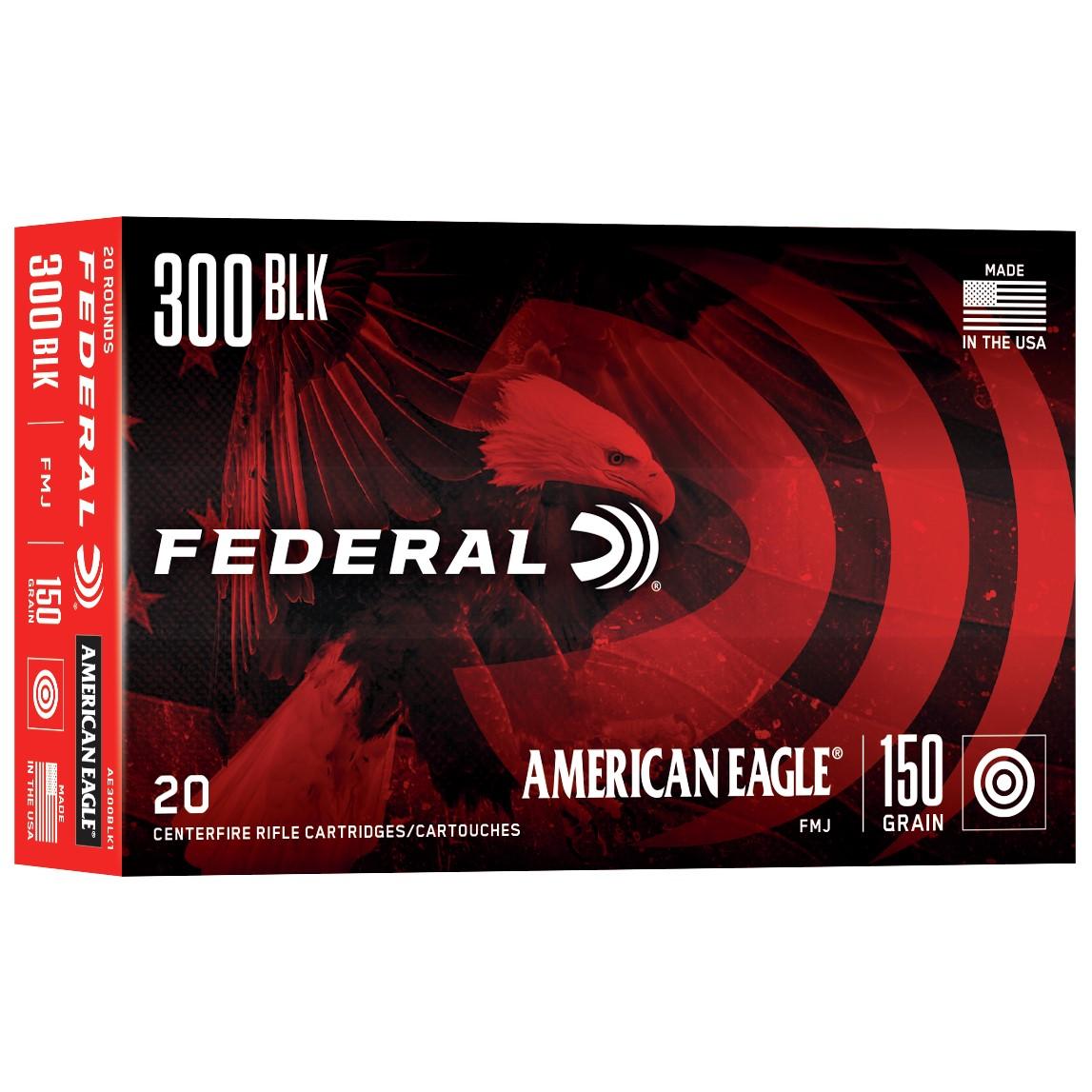 Federal AE300BLK1 American Eagle 300 Blackout 150gr FMJ BT 20 Rounds - View 2