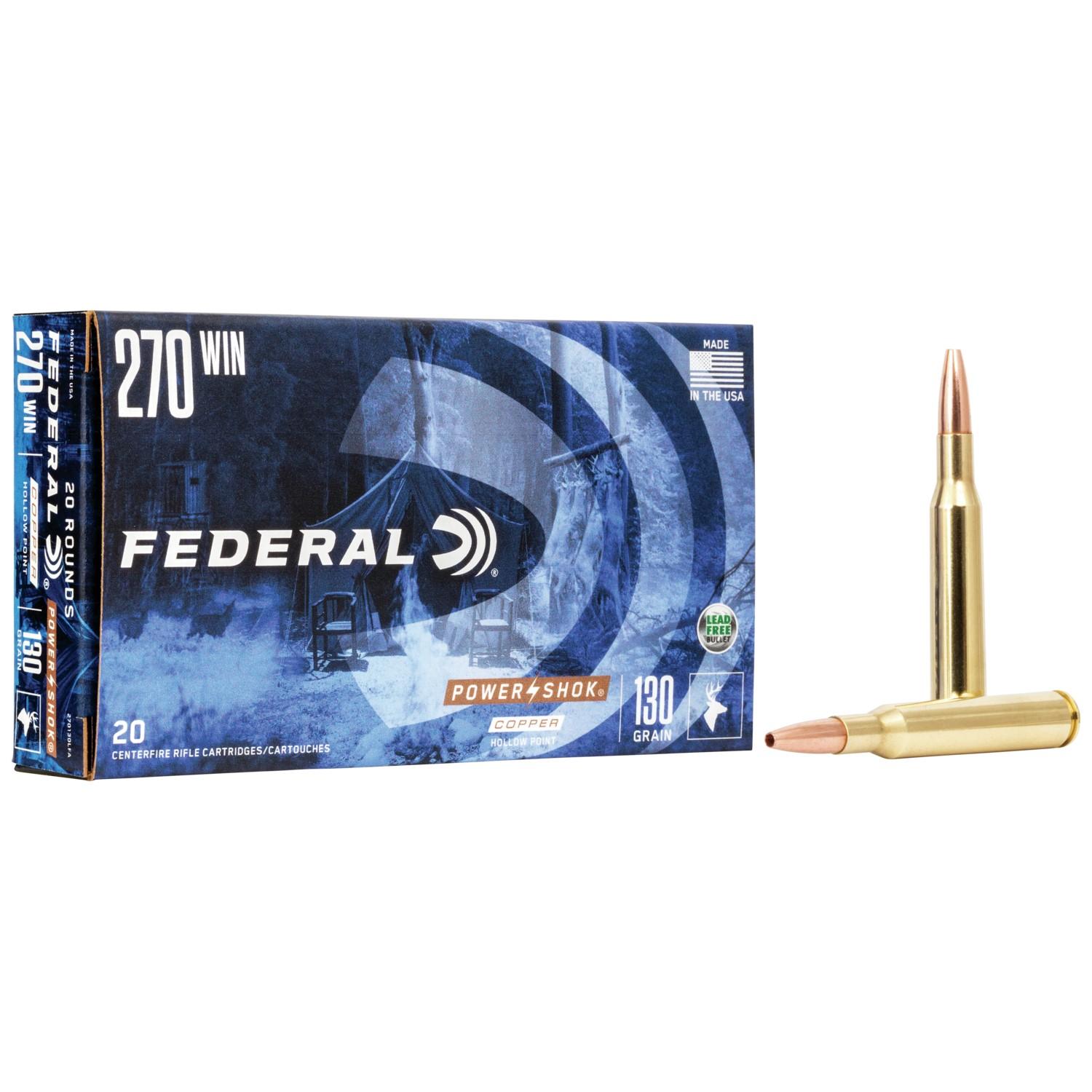 Federal 270130 LFA .270 Win 130gr Copper Hollow Point 20 Rounds Brass - View 2