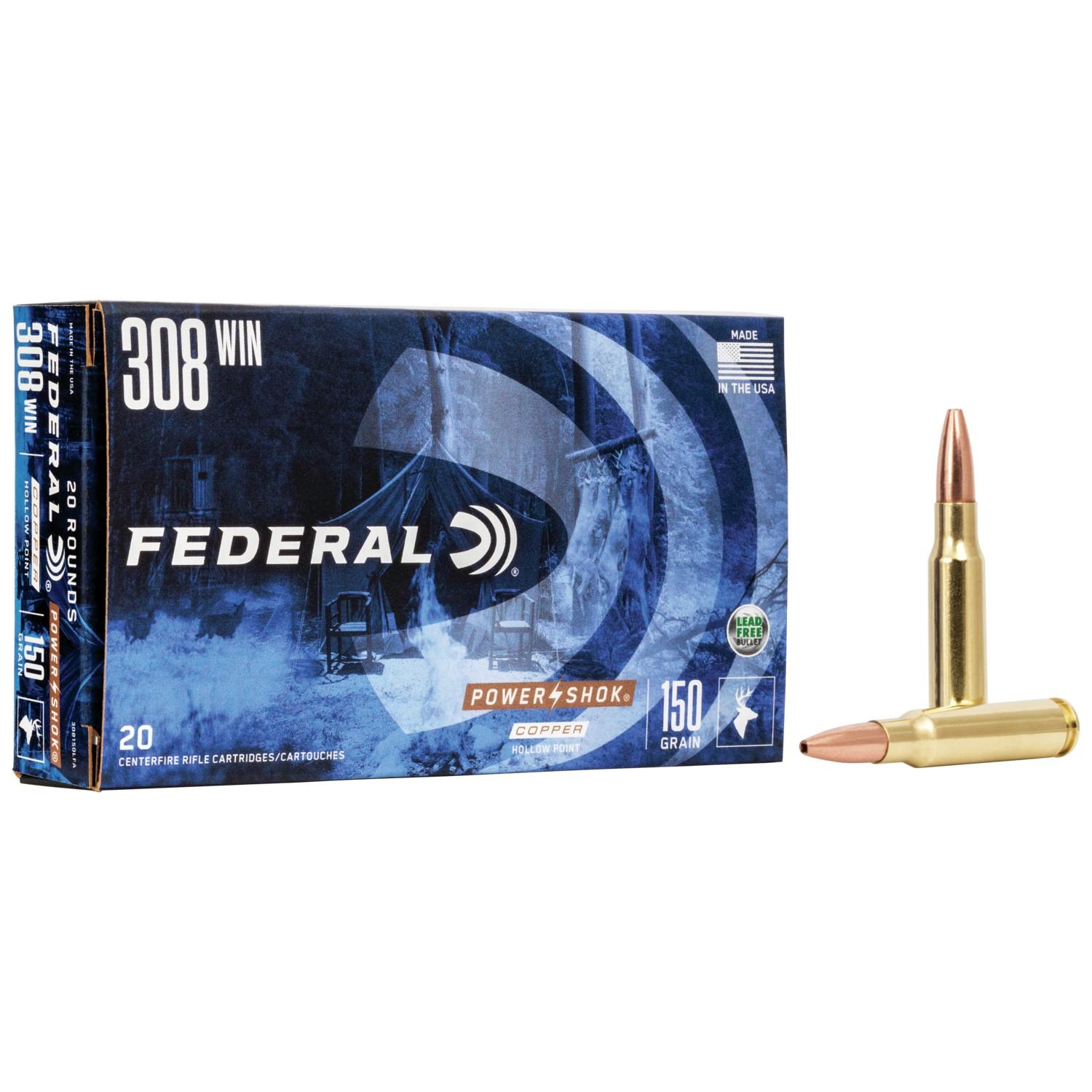 Federal 308150LFA Power-Shok Copper 308Win 150gr Hollow Point 20 Rounds - View 2