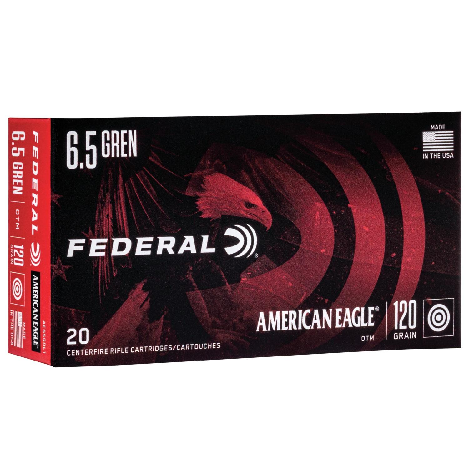 Federal American Eagle 6.5mm Grendel 120 Grain OTM Rifle Ammunition - 2610 ft/sec Velocity, 20 Rounds/Box, 25 Boxes/Case - View 2