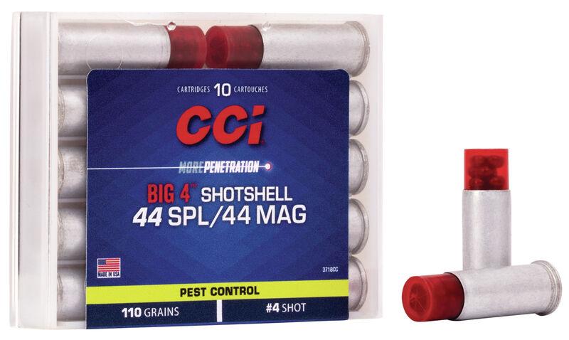 CCI 3718CC Centerfire Handgun Shotshells, 44 Spl/Mag Caliber, 110gr #4 Shot, 1000 ft/sec Velocity, 10 Count - View 2
