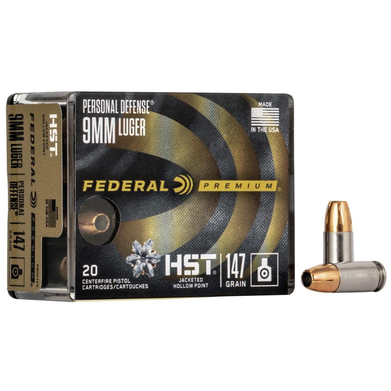 Federal Premium P9HST2S 9mm Luger 147-Grain HST Jacketed Hollow Point Personal Defense Ammo - 20 Rounds - View 2