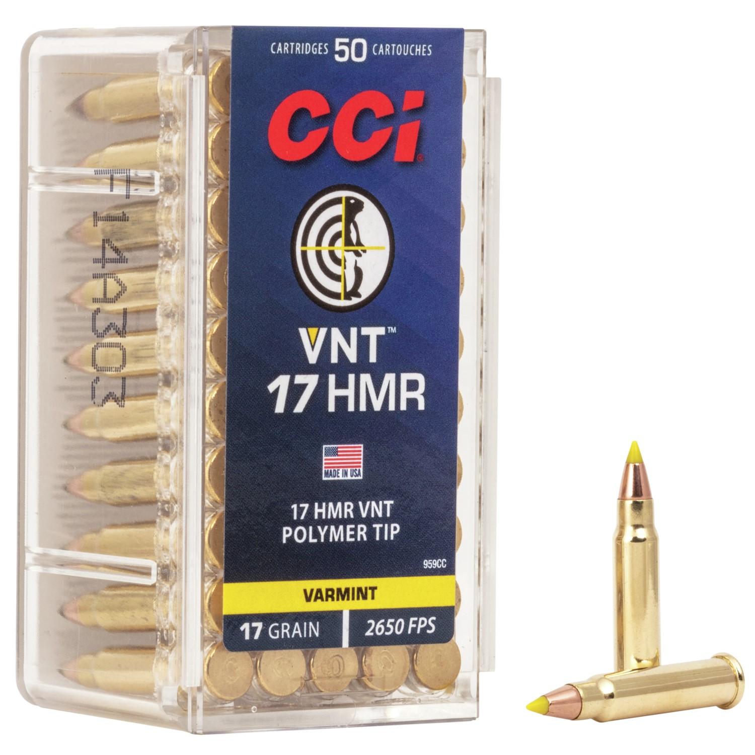 CCI 959CC 17 HMR 17 Grain VNT Rimfire 50 Rounds Polymer Tip - View 2