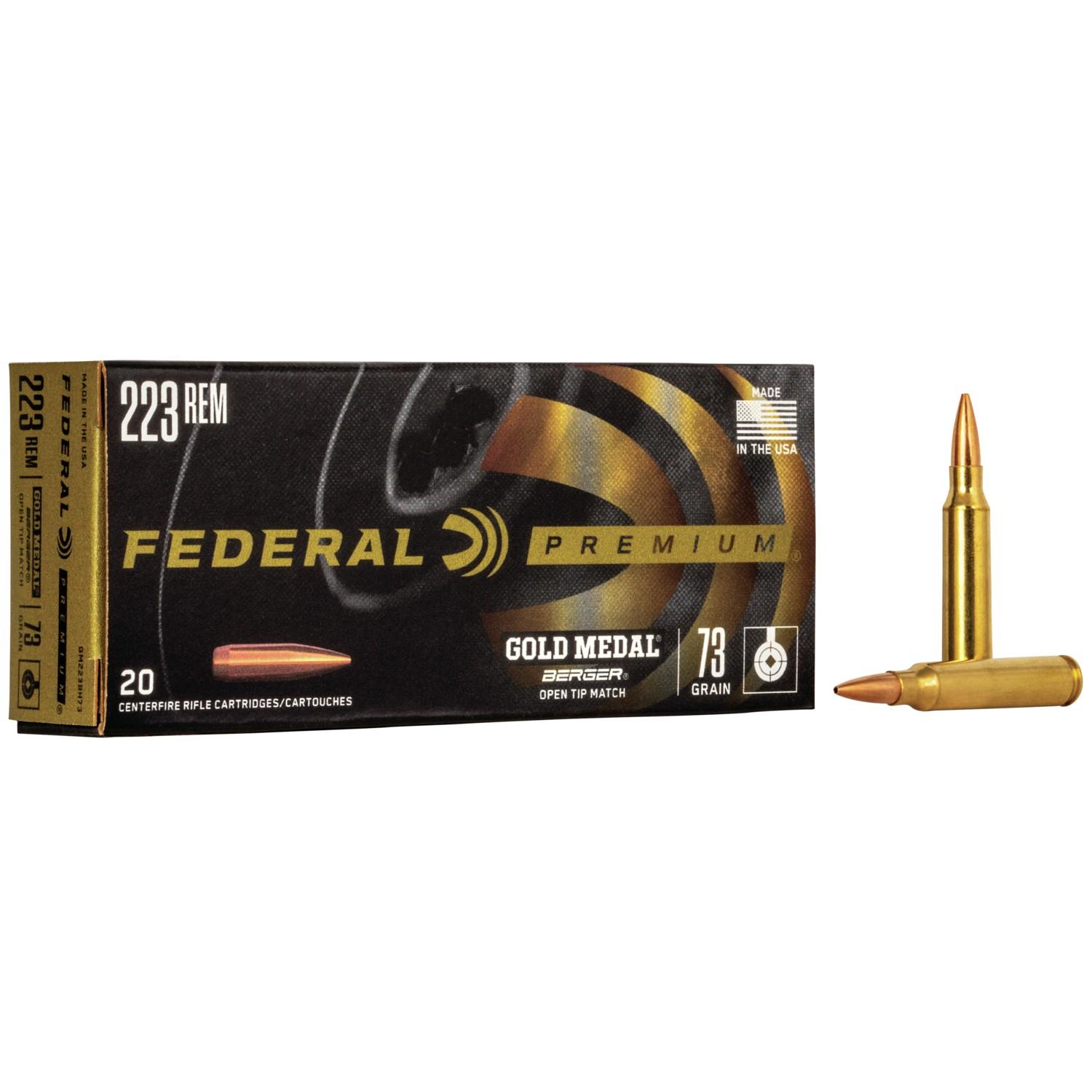 Federal GM223BH73 Premium Gold Medal 223Rem 73gr Berger Open Tip Match... - View 2