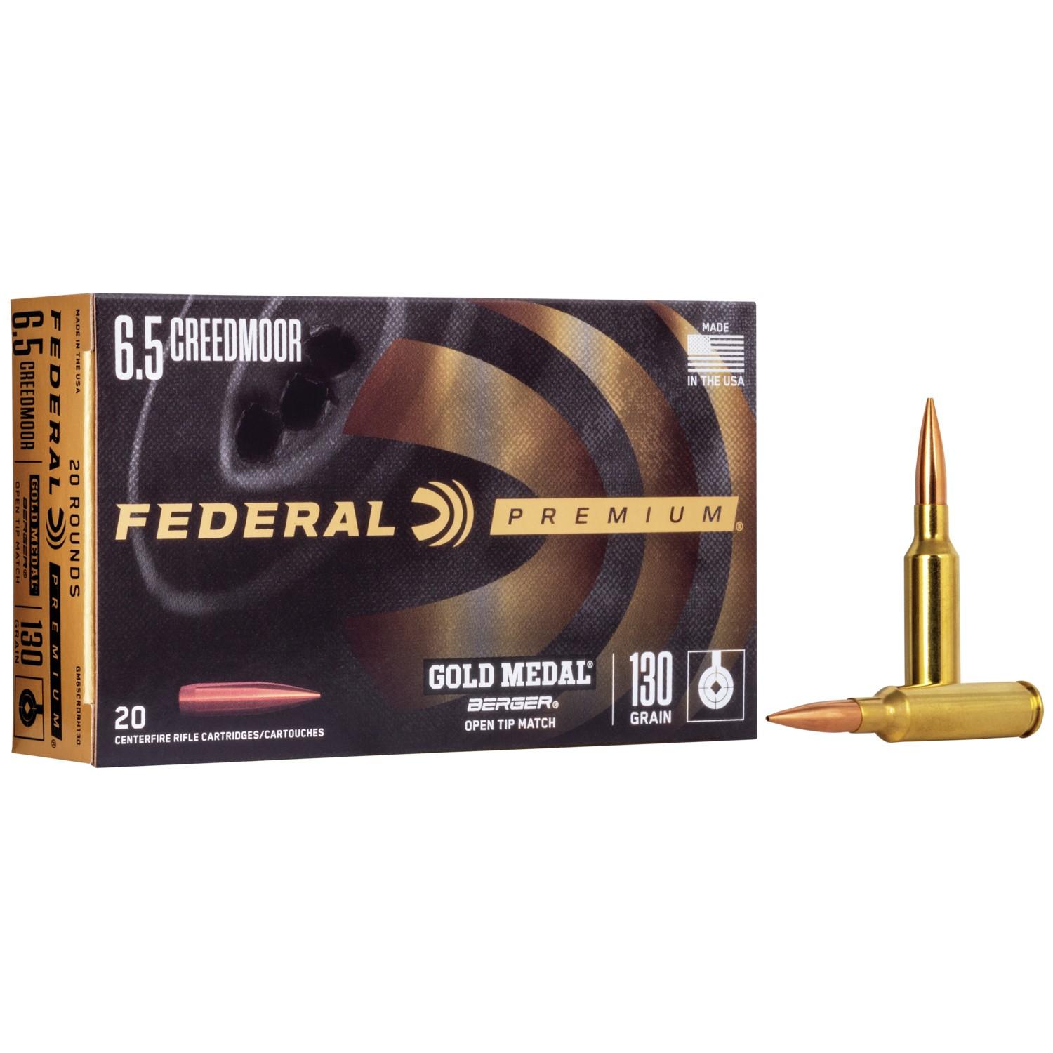 Federal Gold Medal Berger 6.5 Creedmoor 130gr Hybrid OTM Rifle Ammo - High Precision, Long-Range, 20 Rounds - View 2