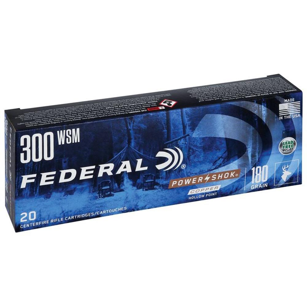 Federal 300WSM180LFA .300 WSM 180gr Copper HP Ammo 20 Rds 2,950 FPS - View 2