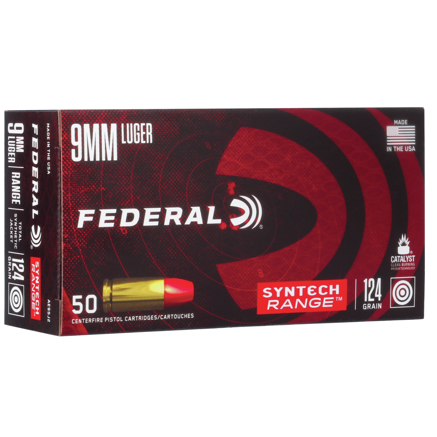 Federal American Eagle 9mm Luger 124Gr Syntech Jacket 50CT Ammo (AE9SJ2) - View 2