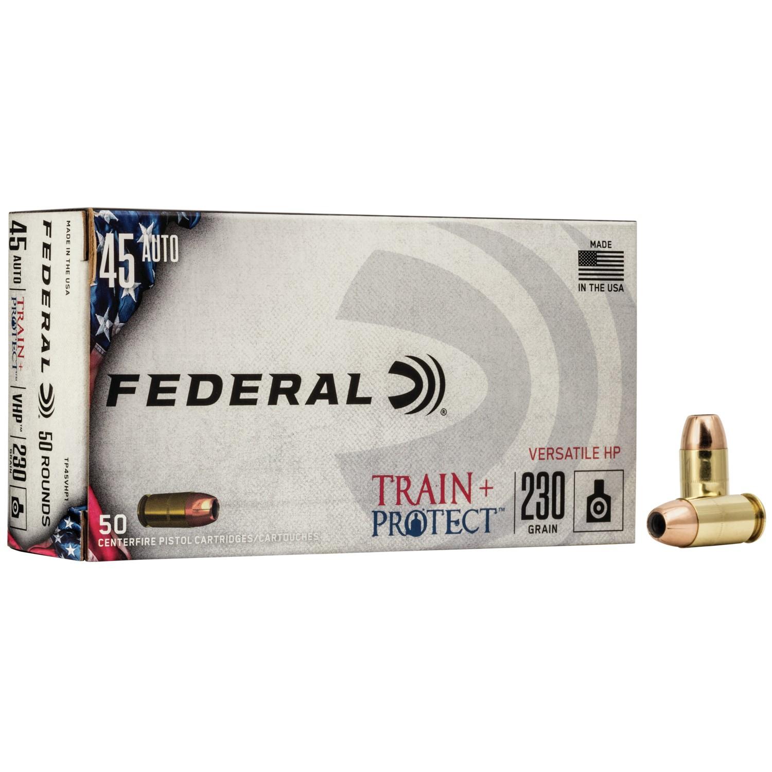 Federal TP45VHP1 .45 ACP 230gr VHP Train+Protect 50rd Ammo Box - View 2