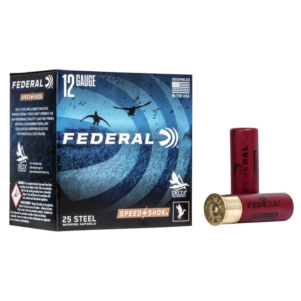 Federal Speed-Shok 12 Gauge Steel Shotshells - 3in Length, 1.25oz Load, #4 Shot Size, 25 Rounds, WF142 4 - View 2