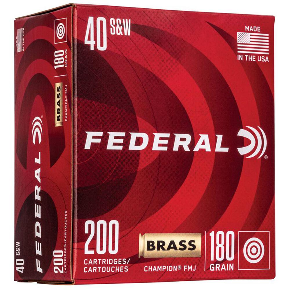 Federal Champion Training .40 S&W 180gr FMJ Ammo - Reliable, Consistent, Ideal for Target Practice, 200 Rounds - View 2