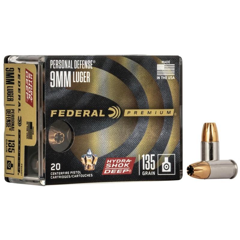 Federal P9HSD1 9mm Luger 135gr Hydra-Shok Deep 20 Rounds - View 2
