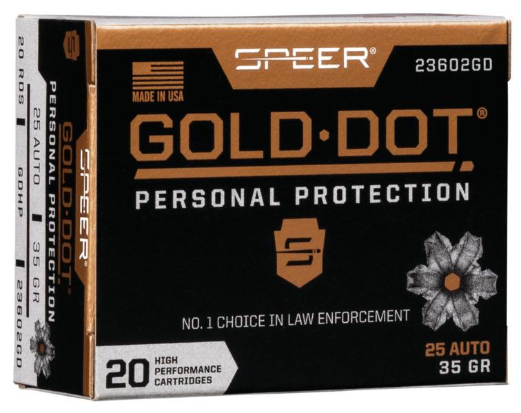 Speer 23602GD Gold Dot .25 ACP 35gr Hollow Point Ammo 20 Rounds - View 2