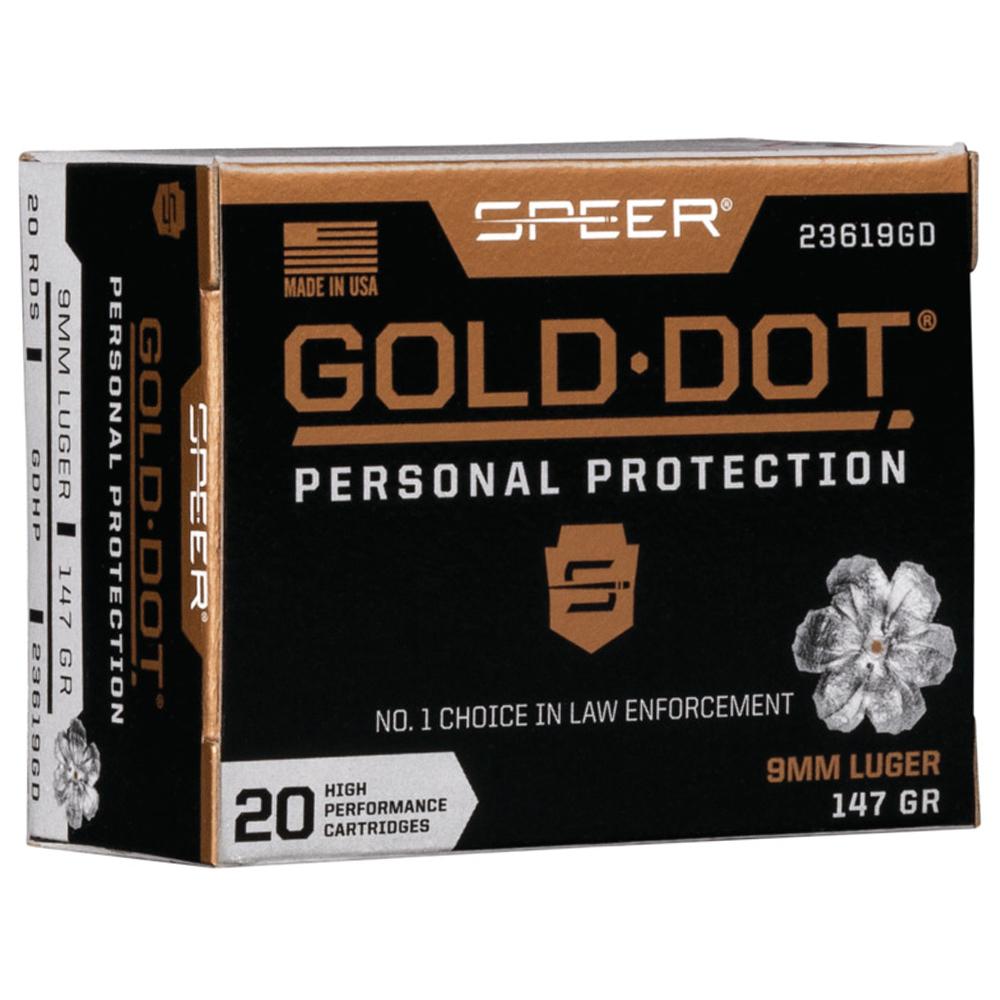 Speer 23619GD Gold Dot 9mm Luger 147gr Hollow Point 20/Box - View 2