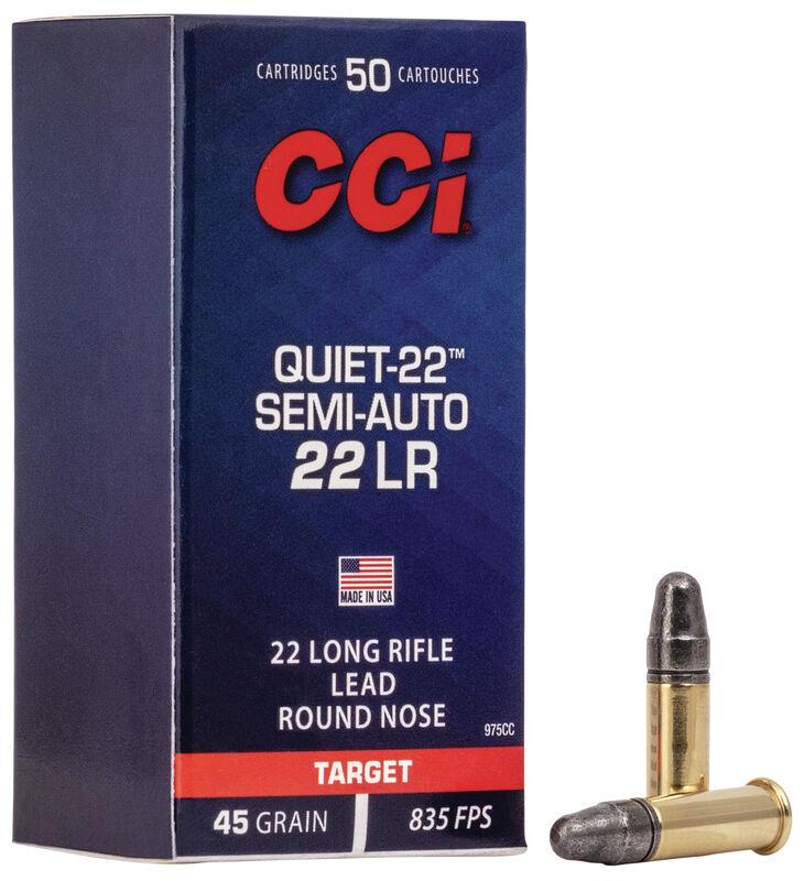 CCI Quiet 22 Semi-Auto LRN 40GR 22LR Ammo - 50 Rounds Box - View 2
