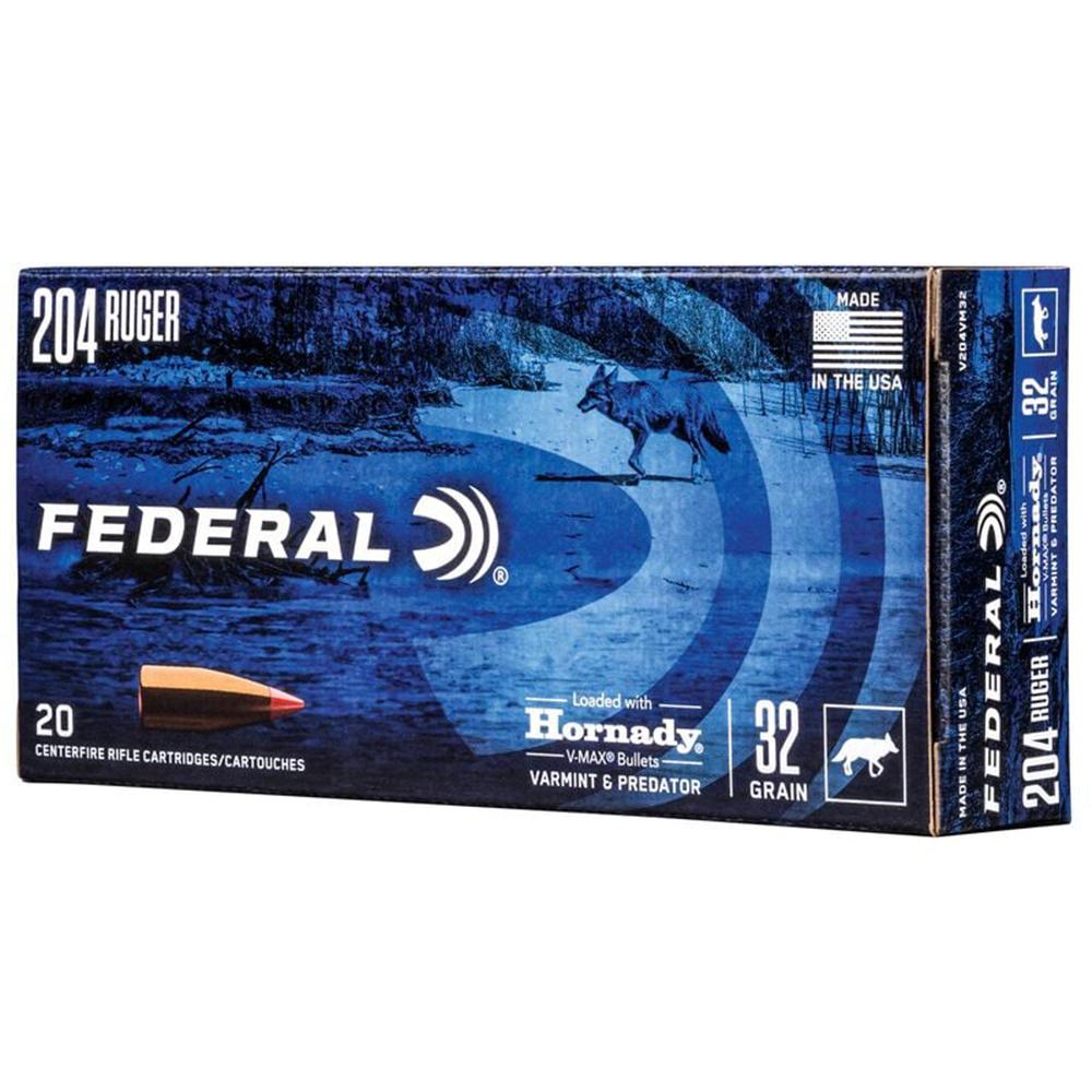 Federal V204VM32 Varmint & Predator 204 Ruger 32gr V-Max 20/Box - View 2