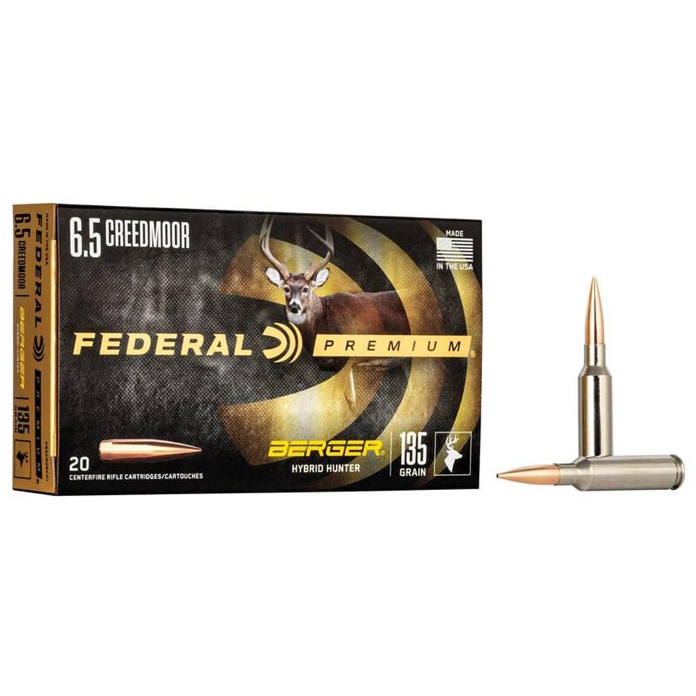 Federal P65CRDBCH1 6.5 Creedmoor 135gr Berger Hybrid Hunter Ammo 20 Rounds - View 2