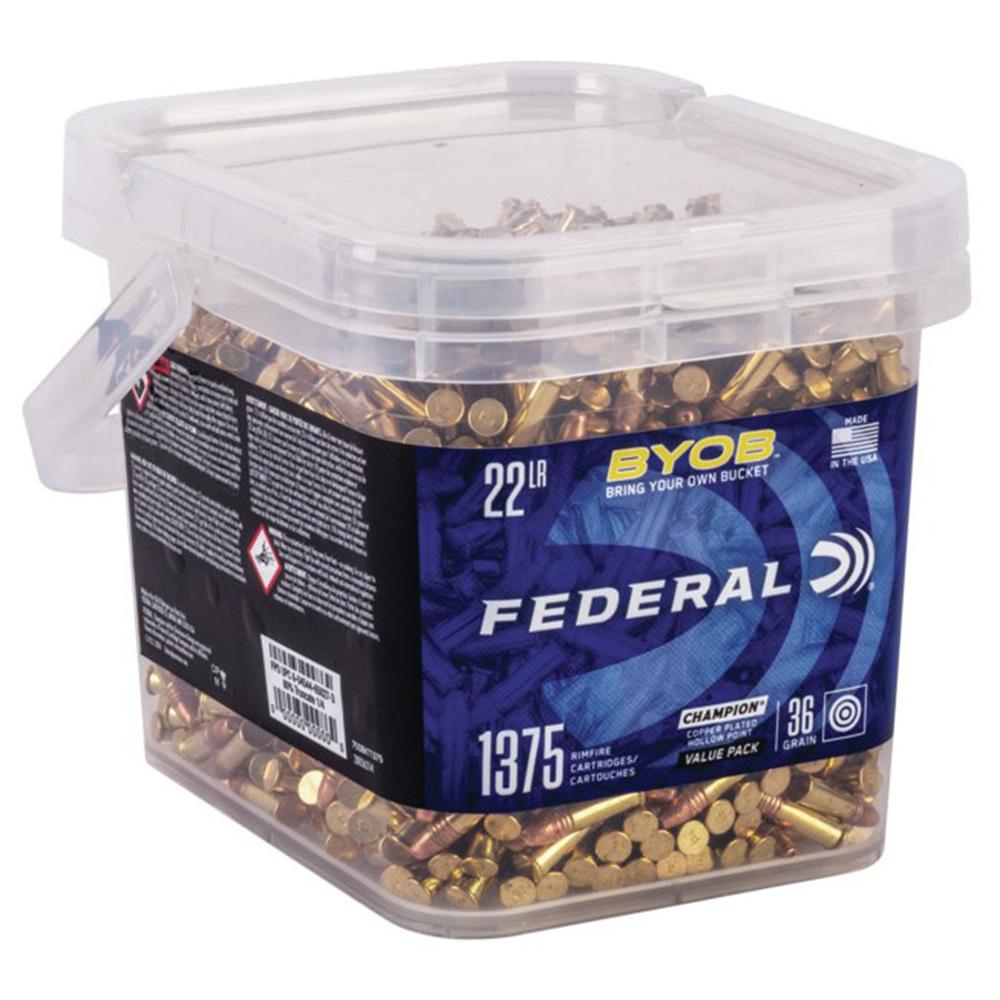 Federal Champion BYOB 22lr 36gr CPHP Rimfire Ammo - 1375 Rounds, 1260 fps, Copper Plated Hollow Point - View 2