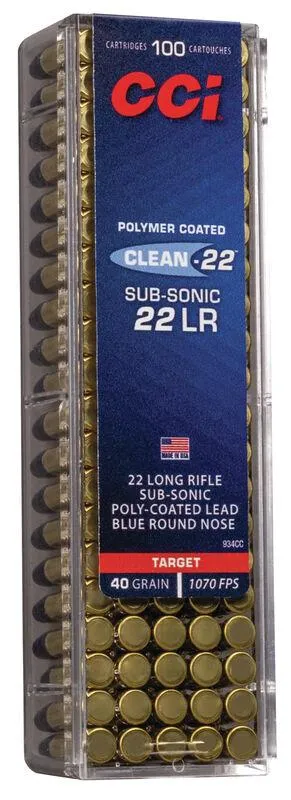 CCI 934CC 22 Long Rifle 40 Grain Lead Round Nose 100 Rounds Polymer Coated - View 2