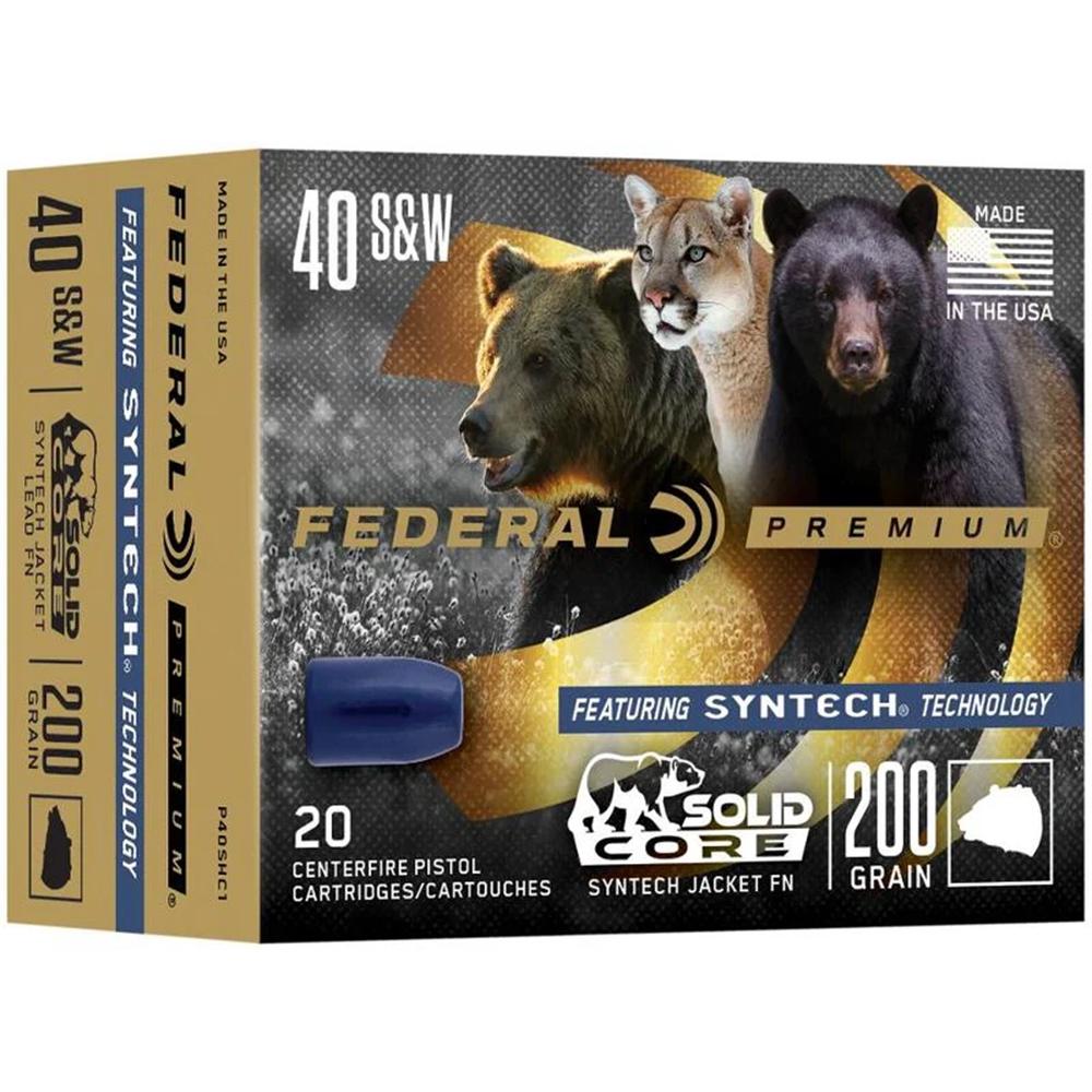 Federal P40SHC1 Premium .40 S&W 200gr Solid Core Ammo 20 Rounds - View 2