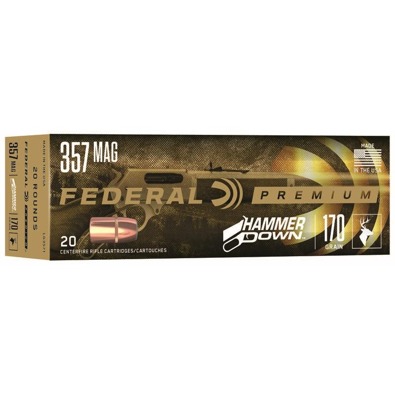 Federal Premium HammerDown .357 Magnum, 170gr Bonded Hollow Point, Nickel-Plated, 20 Rounds - View 2