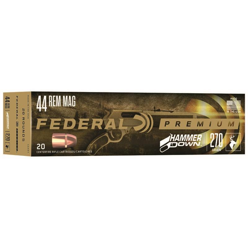 Federal LG441 HammerDown 44 Rem Magnum, 270gr Bonded Soft Point, Nickel-Plated, 20-Pack - View 2