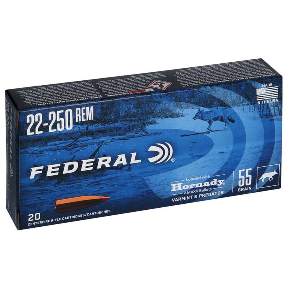 Federal V22250VM2 22-250 Rem 55gr Hornady V-Max 20/Box - View 2