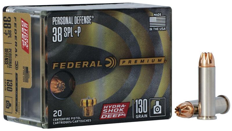 Federal Premium Hydra-Shok Deep .38 Spl +P, 130Gr JHP, Nickel-Plated Case, 20 Rounds Personal Defense Ammo - View 2
