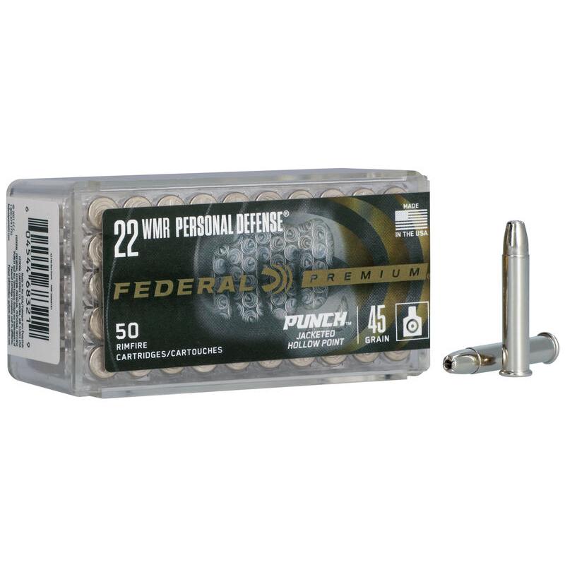 Federal PD22WMR1 Punch 22 WMR 45gr JHP 50 Rounds Nickel Plated - View 2