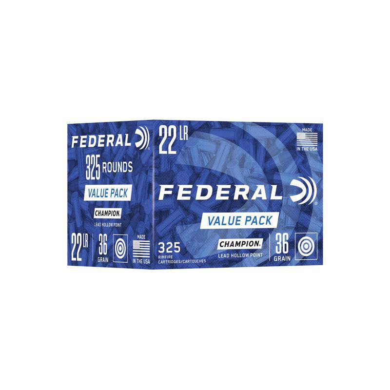 Federal Champion 749 Rimfire Ammo, .22 LR, 36 Grain Lead Hollow Point, 325 Rounds, Accurate & Reliable - View 2