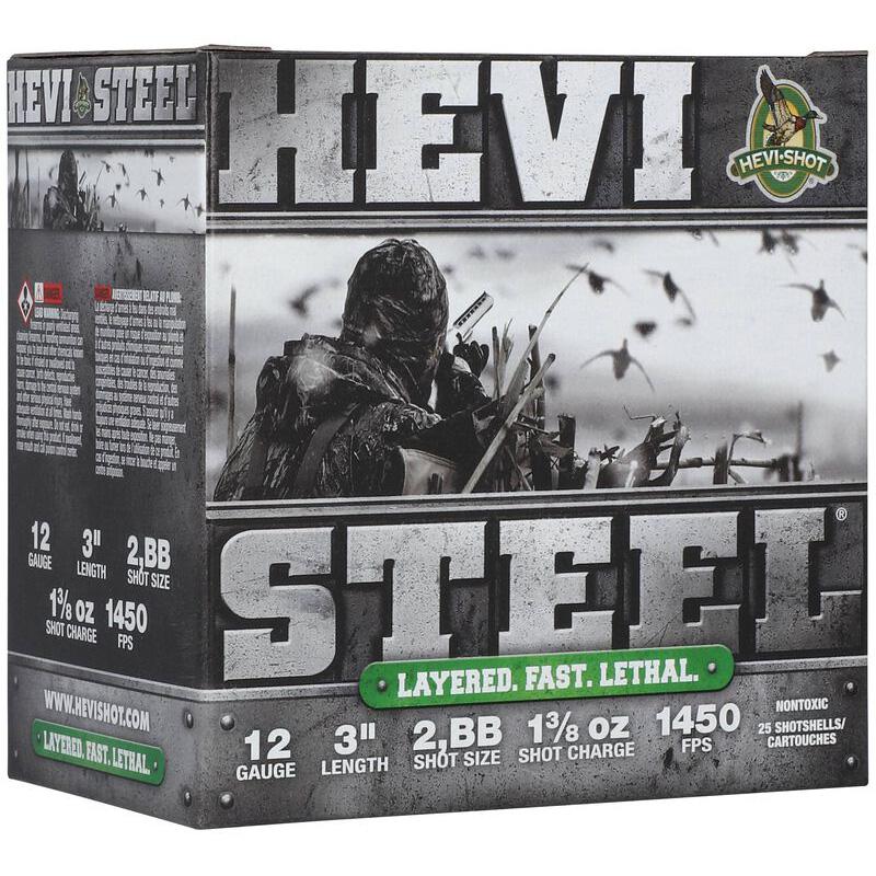 HEVI-Shot HS60288 HEVI-Steel 12Ga 3" 1 3/8oz 2/BB 1450fps 25/Box - View 2