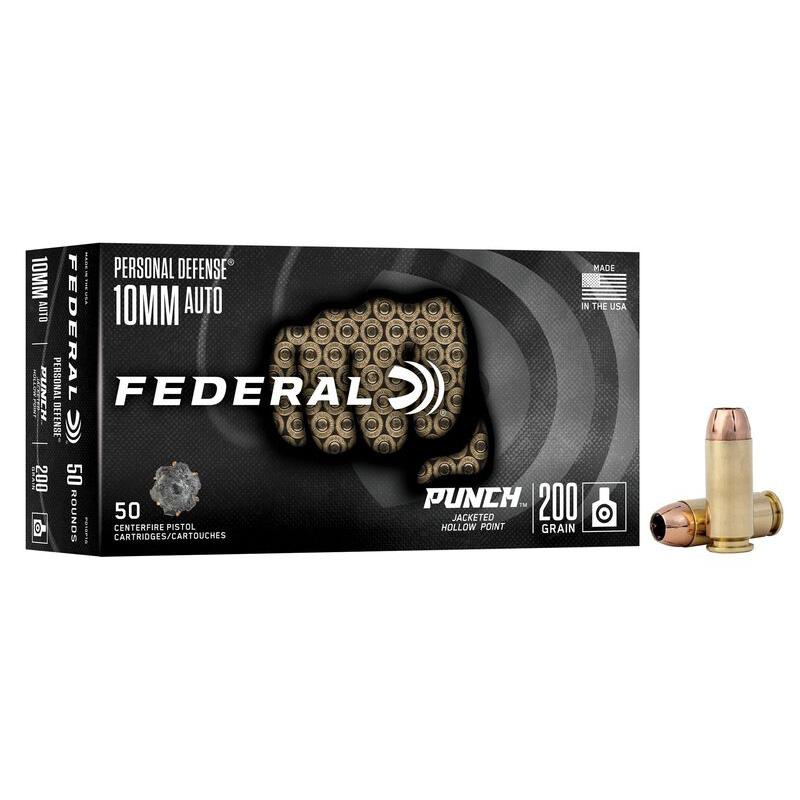 Federal PD10P1G Punch 10mmAuto 200gr Jacketed Hollow Point 50 Per Box/10 - View 2