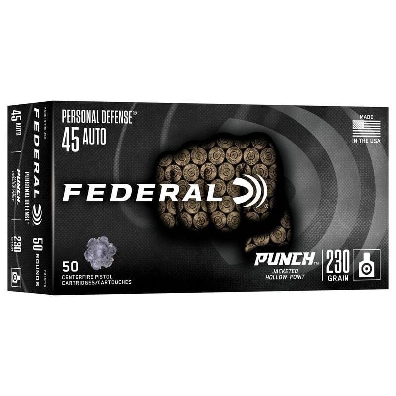 Federal PD45P1G Punch 45Auto 230gr Jacketed Hollow Point 50 Per Box/10 Case - View 2
