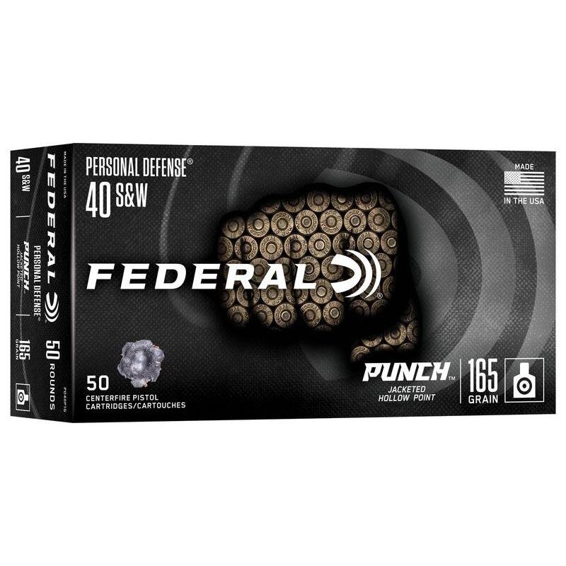 Federal PD40P1G Punch 40S&W 165gr Jacketed Hollow Point 50 Per Box/10 Case - View 2