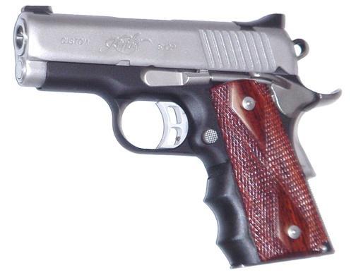 Pearce Grip Rubber Insert 1911 Officer, Compact Finger Groove Black PGOM1 - View 2