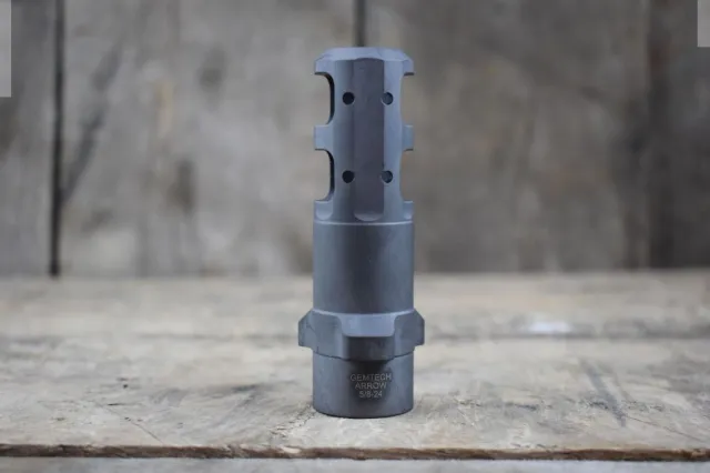 Gemtech 12143 Quickmount Muzzle Brake 5/8x24 338 Lapua Arrow QM - View 2