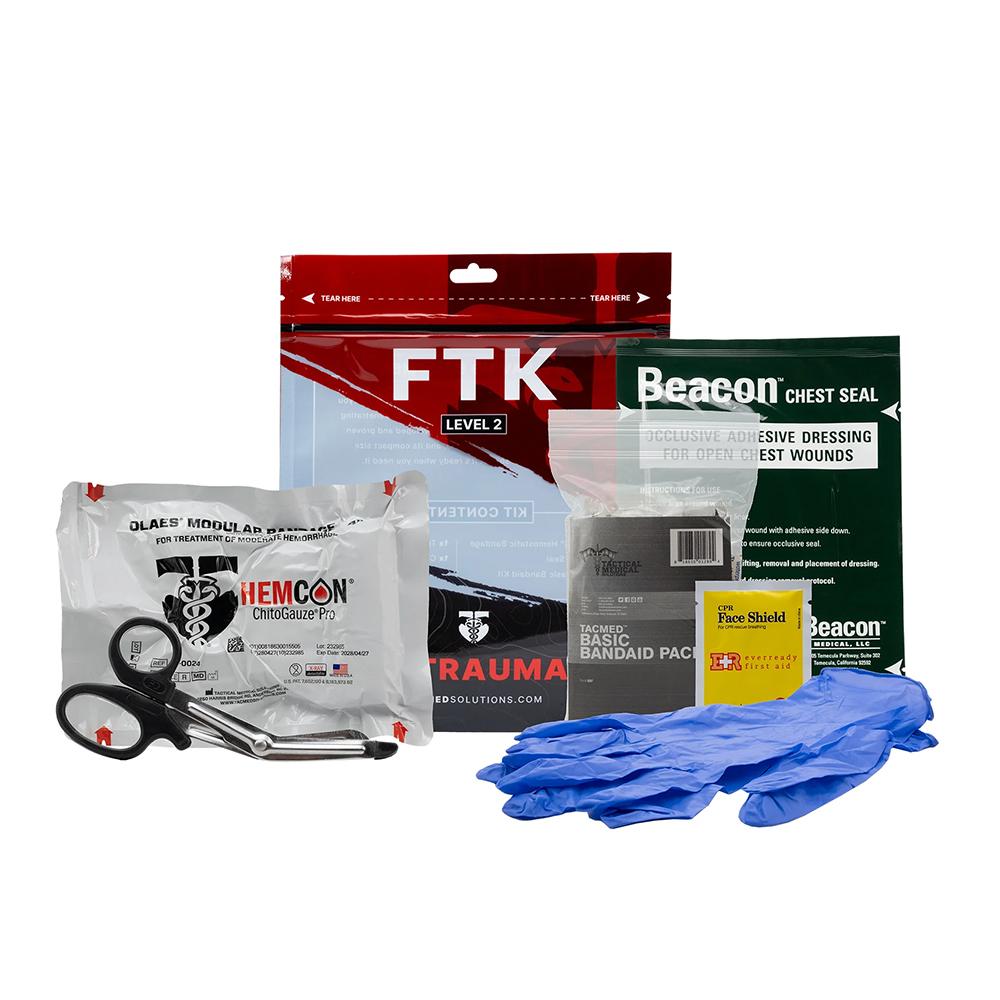 "Field Trauma Kit Level 2: 10"Hx8.13"Wx3.5"D, 0.6lbs - Includes OLAES Bandage, Chest Seal, Basic Bandaid, Shears - View 2