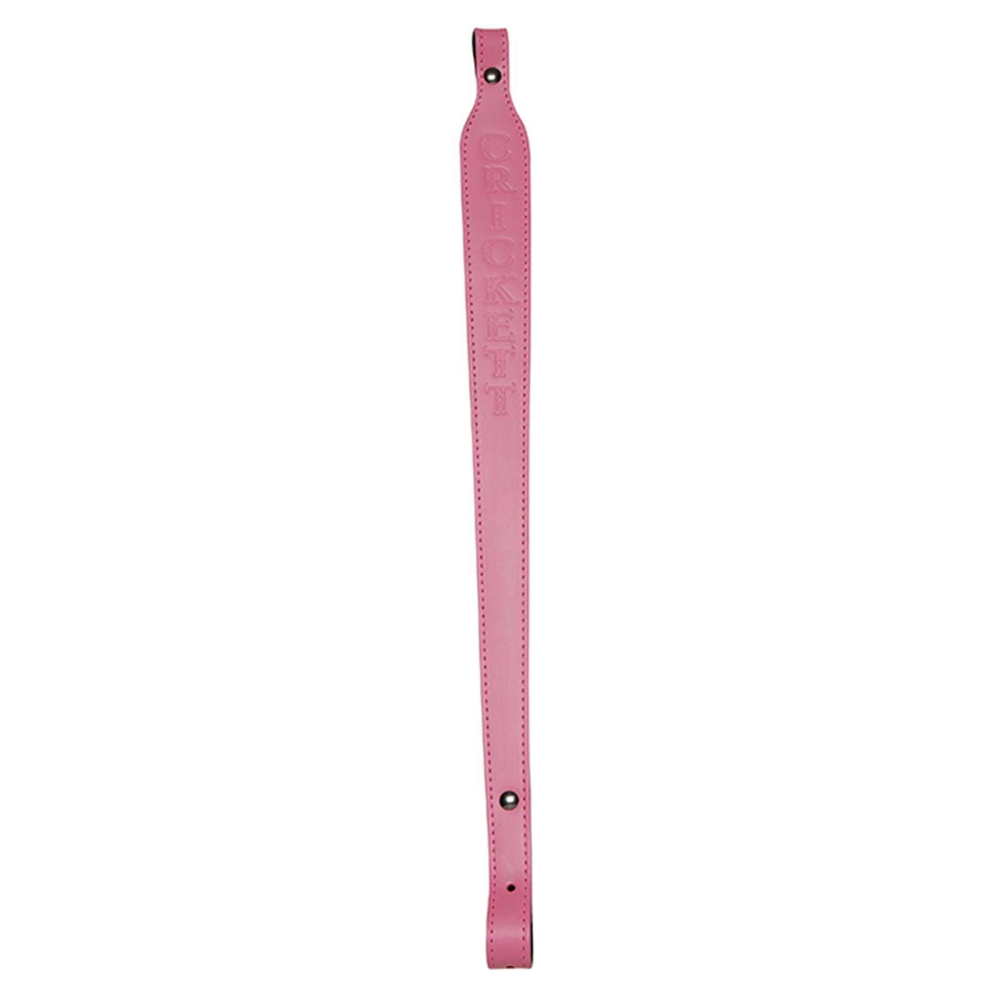 Crickett KSA802 Rifle Sling Black Leather with Pink Stitching 23"x1.75" - View 2