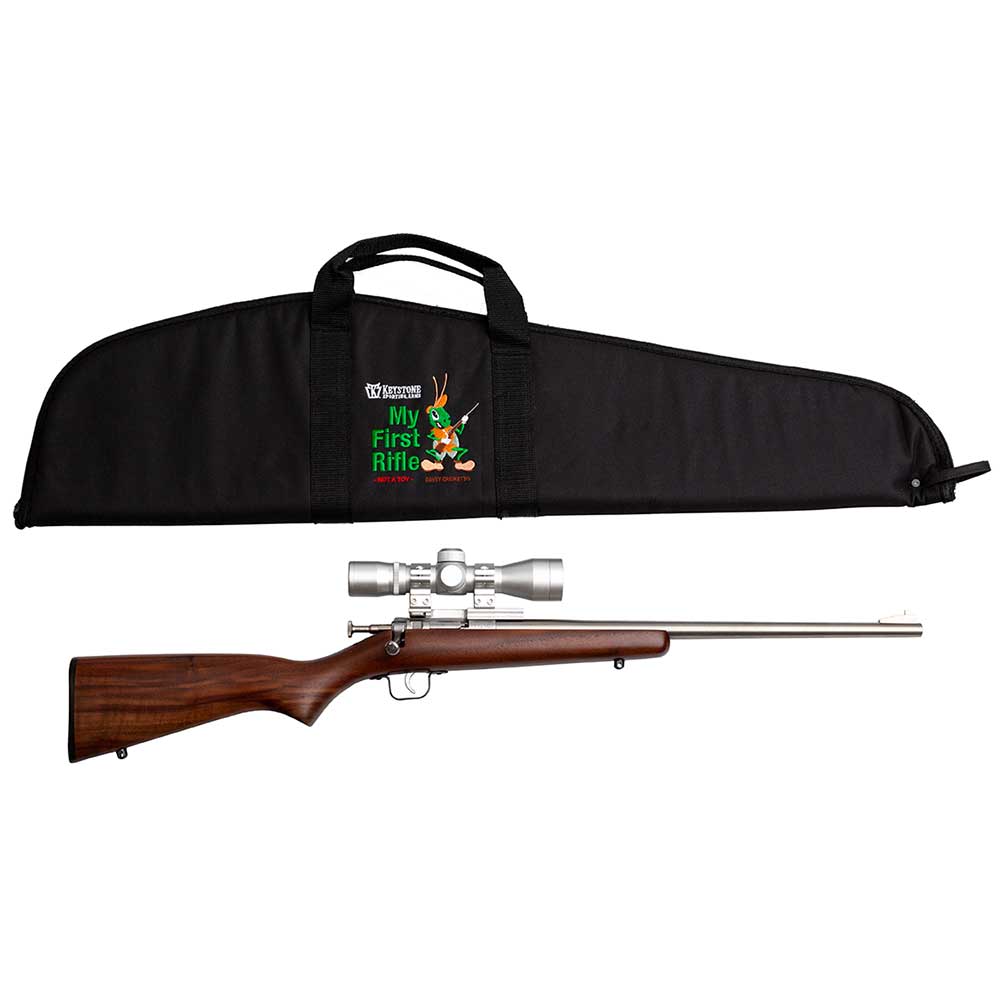 Crickett KSA2238BSC My First Rifle 22 S/L/LR 16" Walnut Stock Scope - View 2