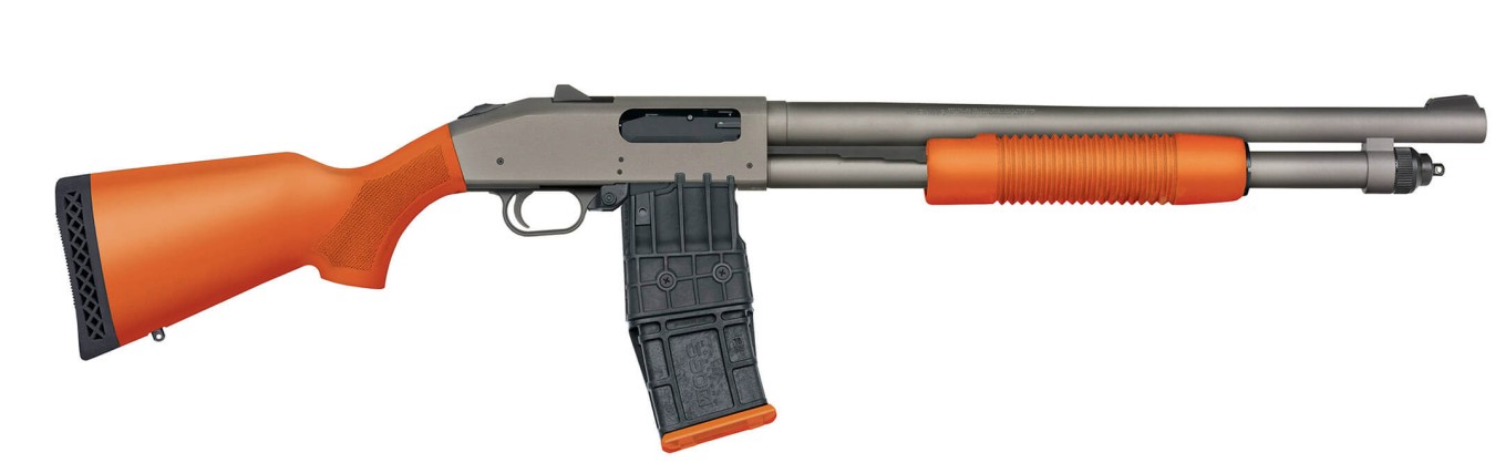 Mossberg 50220 12 Gauge 590M Mag-Fed 18.5" Pump Action Orange/Grey - View 2